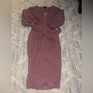 Elegant Mauve Wrap Dress